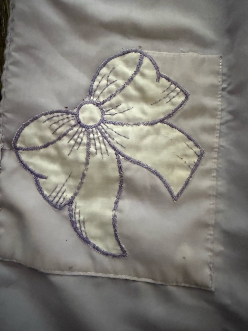 Vintage Lavender Bow Appliqué Housecoat Duster Dress Best Fit XL - Picture 4 of 7